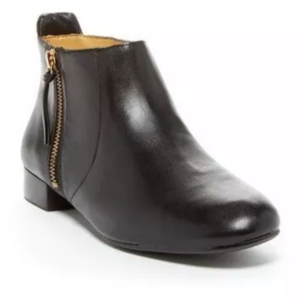 Nine West Black Leather Ankle Boots Size 13